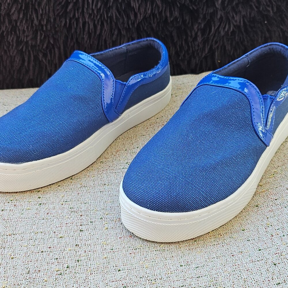 Twiggy London Women Shoes Platform Blue Fabric Upper Slip On Shoes Size 9M